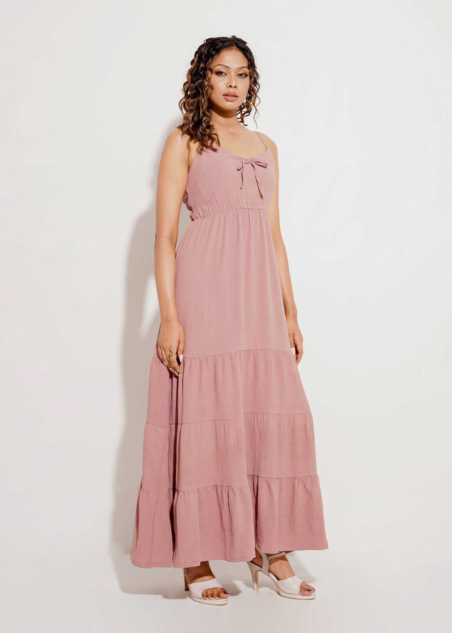 maxi dress design in bangladesh Ecstasy BD Regular recommended for bust/waists Slit Dresses Daraz Draped asymmetric satin midi Style:ES00237MG